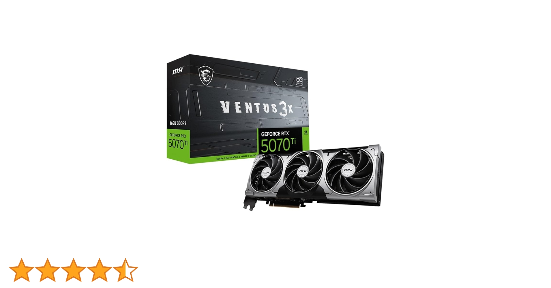 グラフィックボード・グラボ・ビデオカード MSI GeForce RTX 5070Ti Ventux 3X OC MSI GeForce RTX™ 5070 Ti 16G VENTUS 3X OC